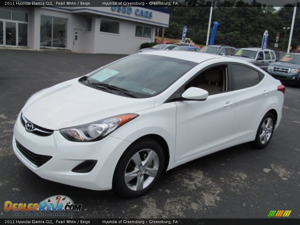 2011 Hyundai Elantra GLS Pearl White / Beige Photo #5