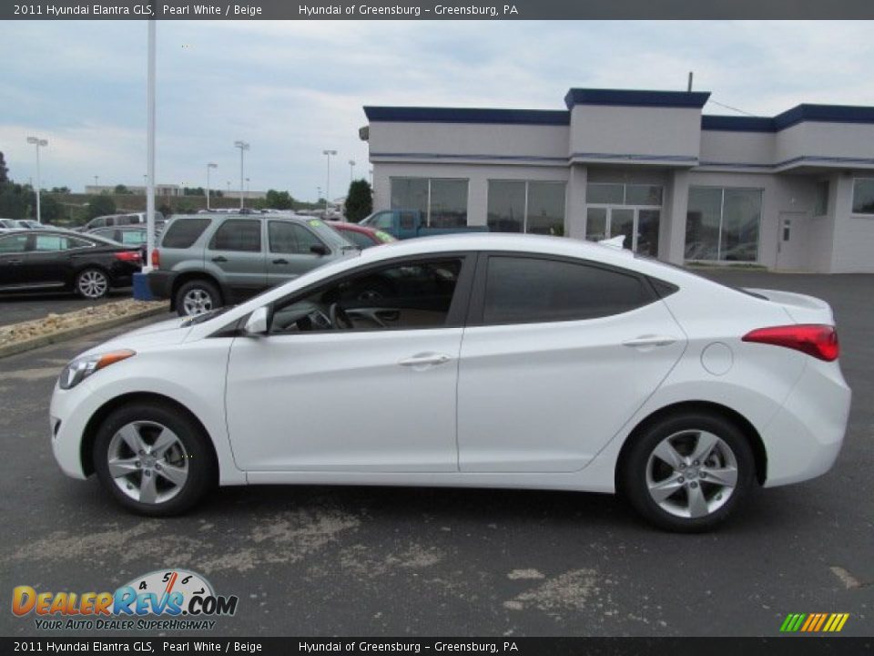 2011 Hyundai Elantra GLS Pearl White / Beige Photo #6