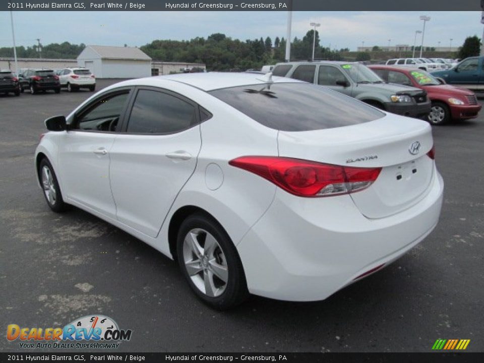 2011 Hyundai Elantra GLS Pearl White / Beige Photo #7