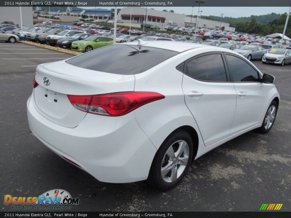 2011 Hyundai Elantra GLS Pearl White / Beige Photo #9