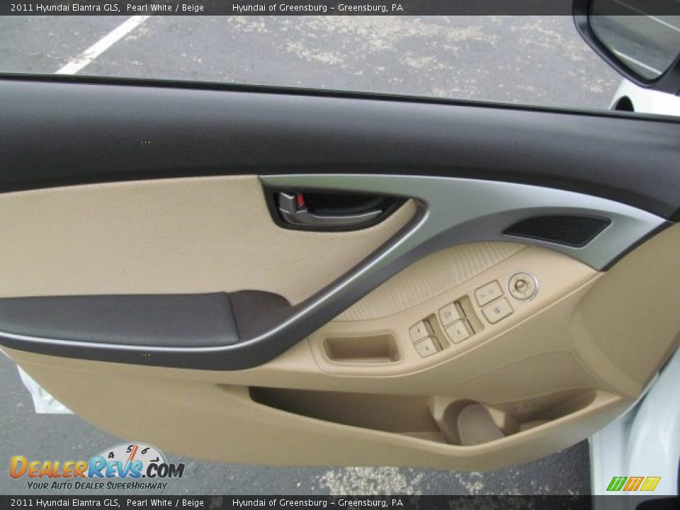 2011 Hyundai Elantra GLS Pearl White / Beige Photo #11