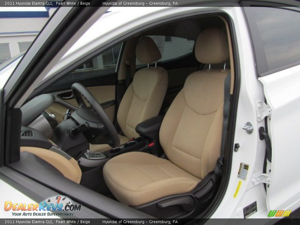 2011 Hyundai Elantra GLS Pearl White / Beige Photo #13