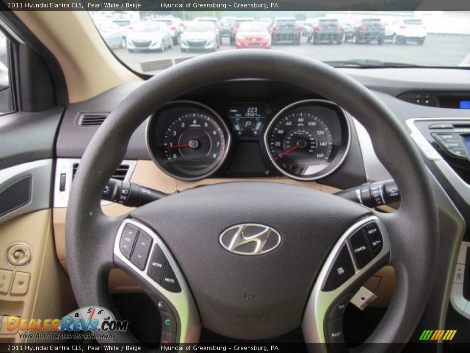 2011 Hyundai Elantra GLS Pearl White / Beige Photo #17