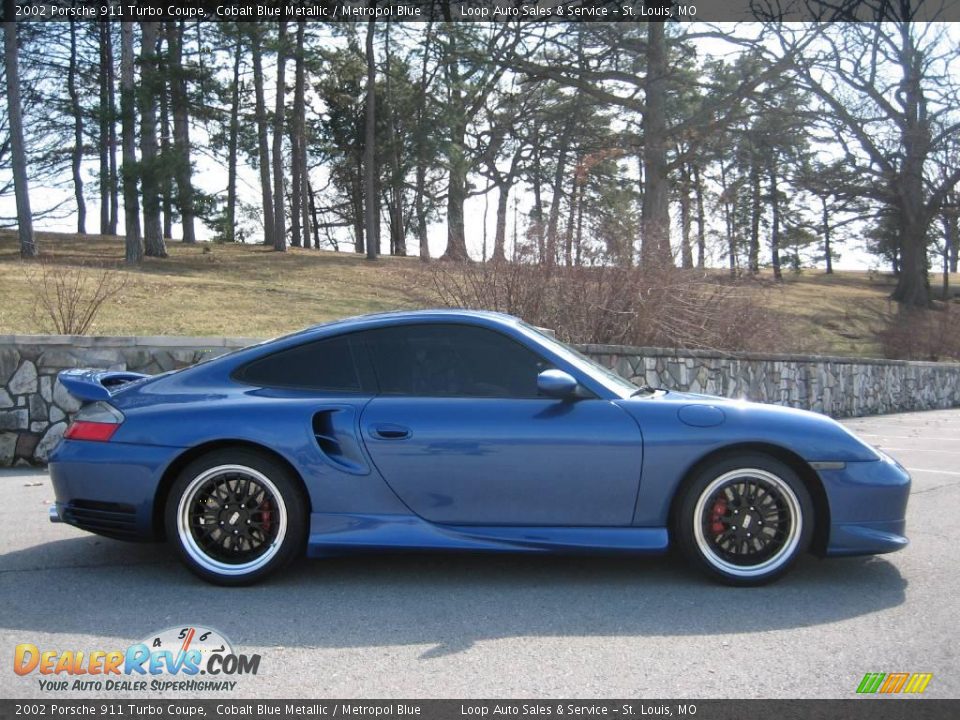 2002 Porsche 911 Turbo Coupe Cobalt Blue Metallic / Metropol Blue Photo #3