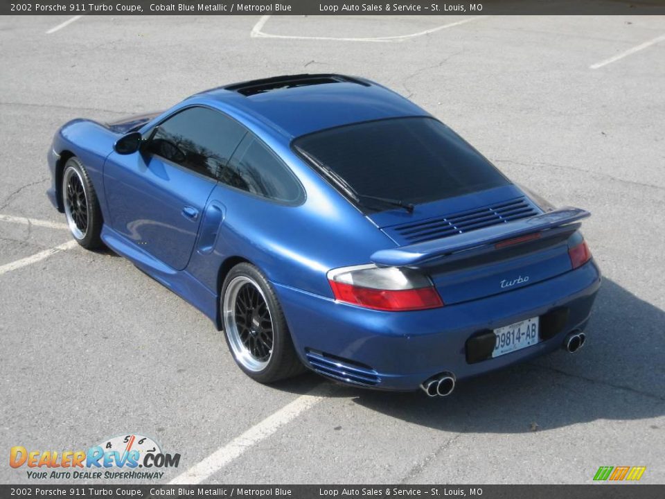 2002 Porsche 911 Turbo Coupe Cobalt Blue Metallic / Metropol Blue Photo #5