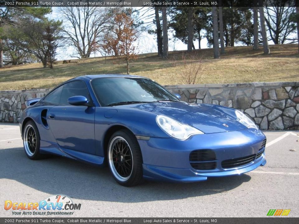 2002 Porsche 911 Turbo Coupe Cobalt Blue Metallic / Metropol Blue Photo #10