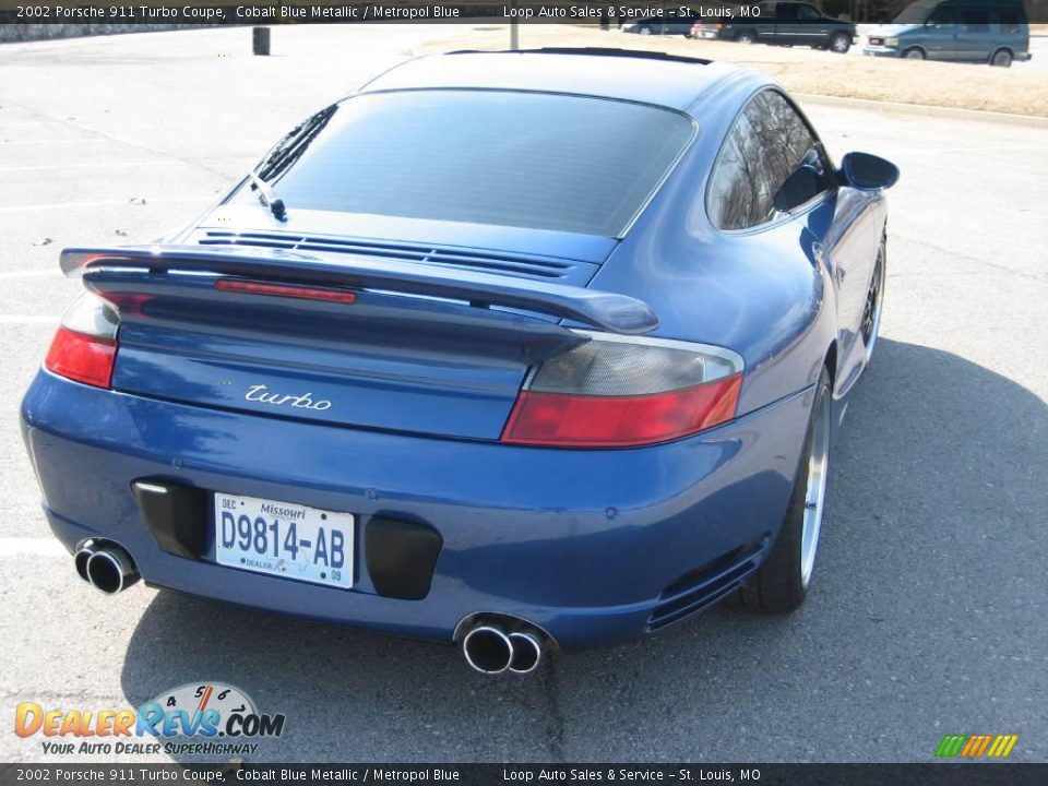 2002 Porsche 911 Turbo Coupe Cobalt Blue Metallic / Metropol Blue Photo #13