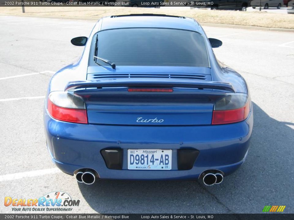 2002 Porsche 911 Turbo Coupe Cobalt Blue Metallic / Metropol Blue Photo #14