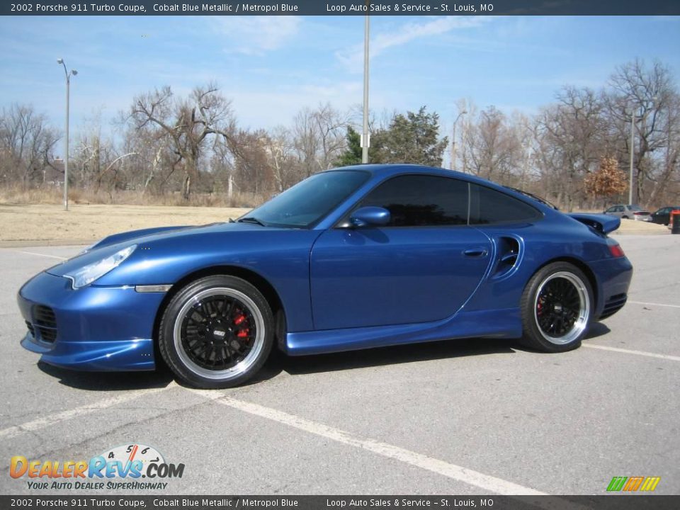 2002 Porsche 911 Turbo Coupe Cobalt Blue Metallic / Metropol Blue Photo #15