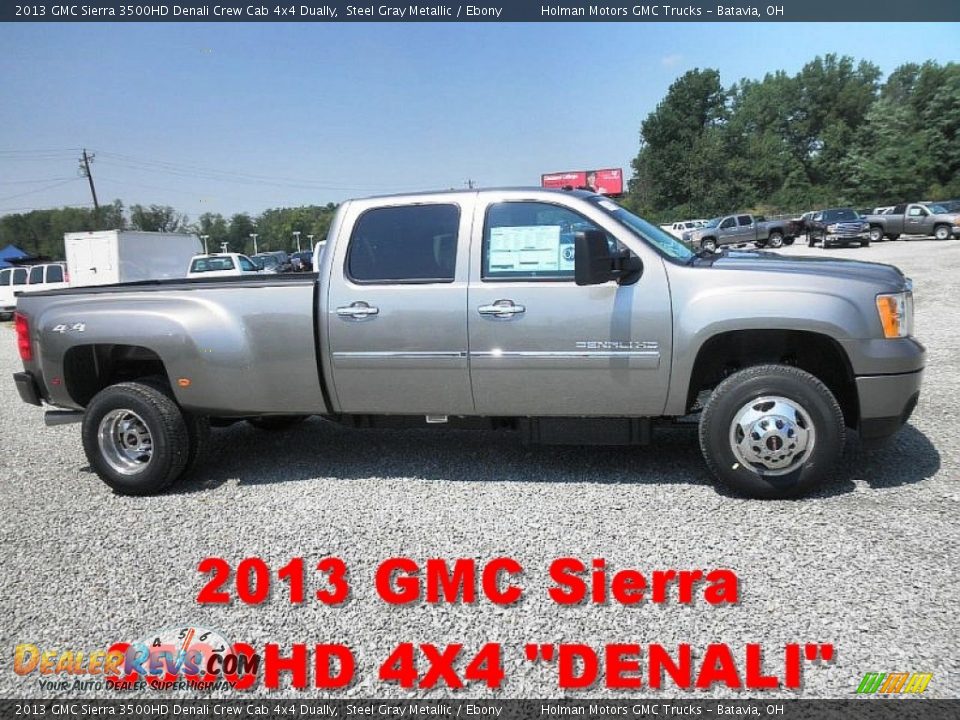 2013 GMC Sierra 3500HD Denali Crew Cab 4x4 Dually Steel Gray Metallic / Ebony Photo #1