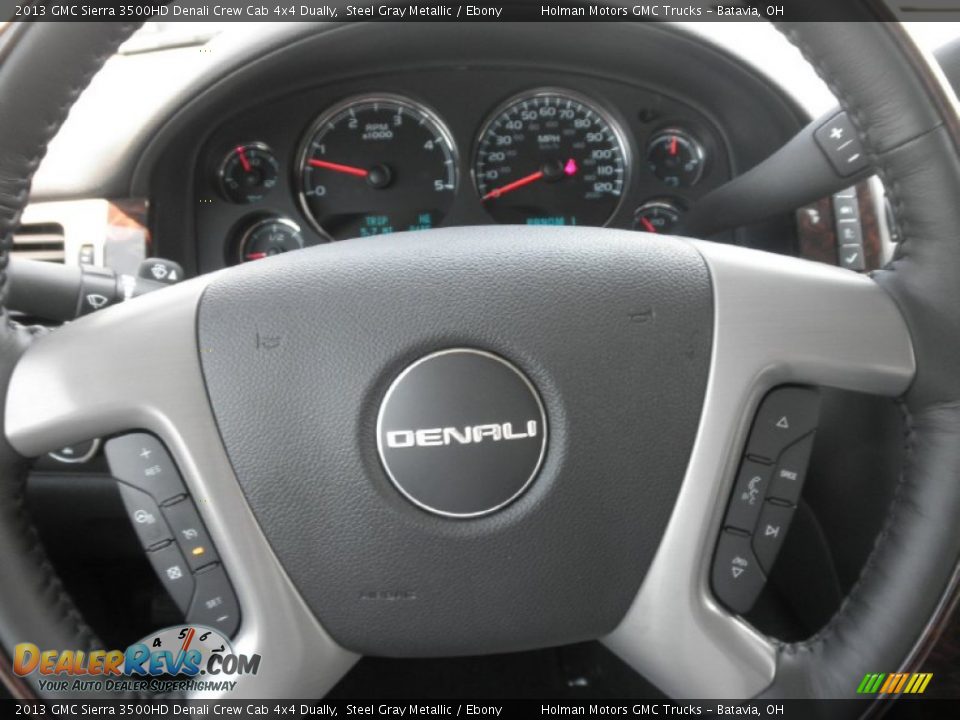 2013 GMC Sierra 3500HD Denali Crew Cab 4x4 Dually Steering Wheel Photo #10