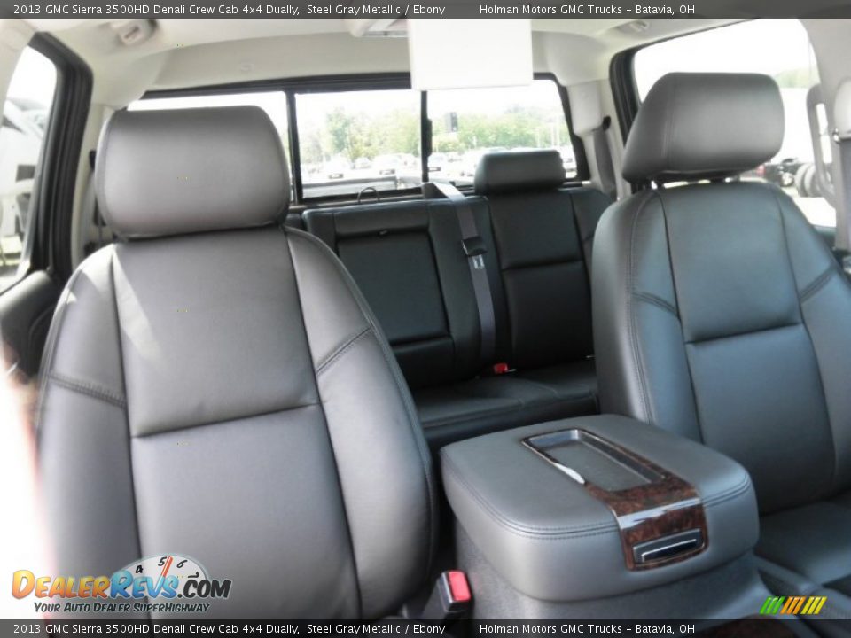 Ebony Interior - 2013 GMC Sierra 3500HD Denali Crew Cab 4x4 Dually Photo #23