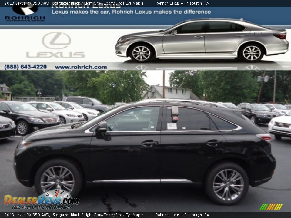 2013 Lexus RX 350 AWD Stargazer Black / Light Gray/Ebony Birds Eye Maple Photo #1