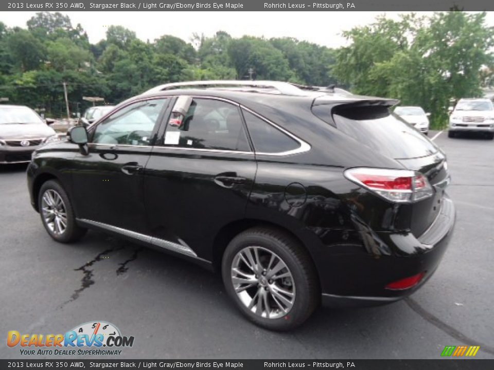 2013 Lexus RX 350 AWD Stargazer Black / Light Gray/Ebony Birds Eye Maple Photo #2