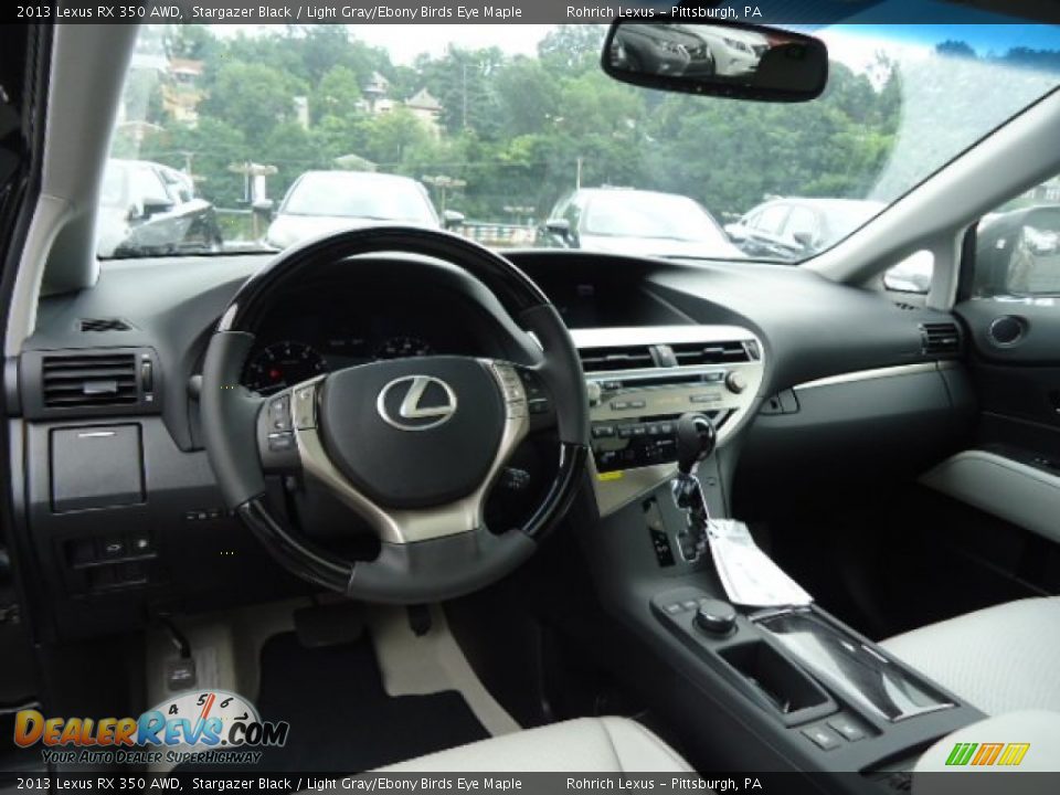 2013 Lexus RX 350 AWD Stargazer Black / Light Gray/Ebony Birds Eye Maple Photo #12