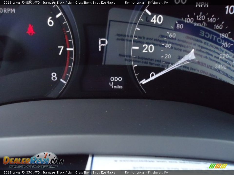 2013 Lexus RX 350 AWD Stargazer Black / Light Gray/Ebony Birds Eye Maple Photo #20