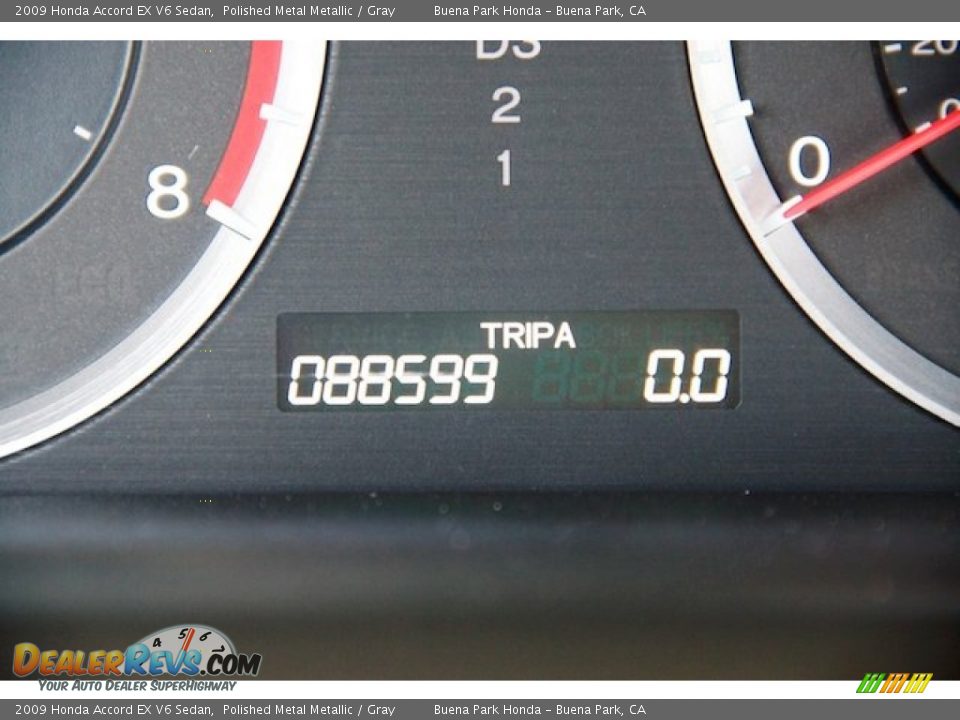 2009 Honda Accord EX V6 Sedan Polished Metal Metallic / Gray Photo #12