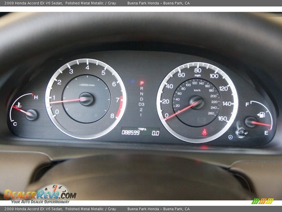 2009 Honda Accord EX V6 Sedan Polished Metal Metallic / Gray Photo #24