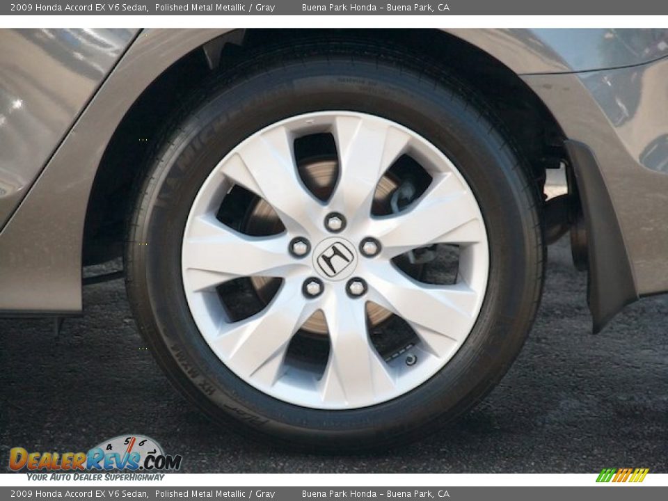 2009 Honda Accord EX V6 Sedan Polished Metal Metallic / Gray Photo #31