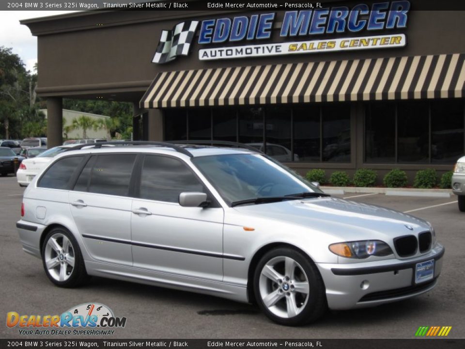 2004 BMW 3 Series 325i Wagon Titanium Silver Metallic / Black Photo #1