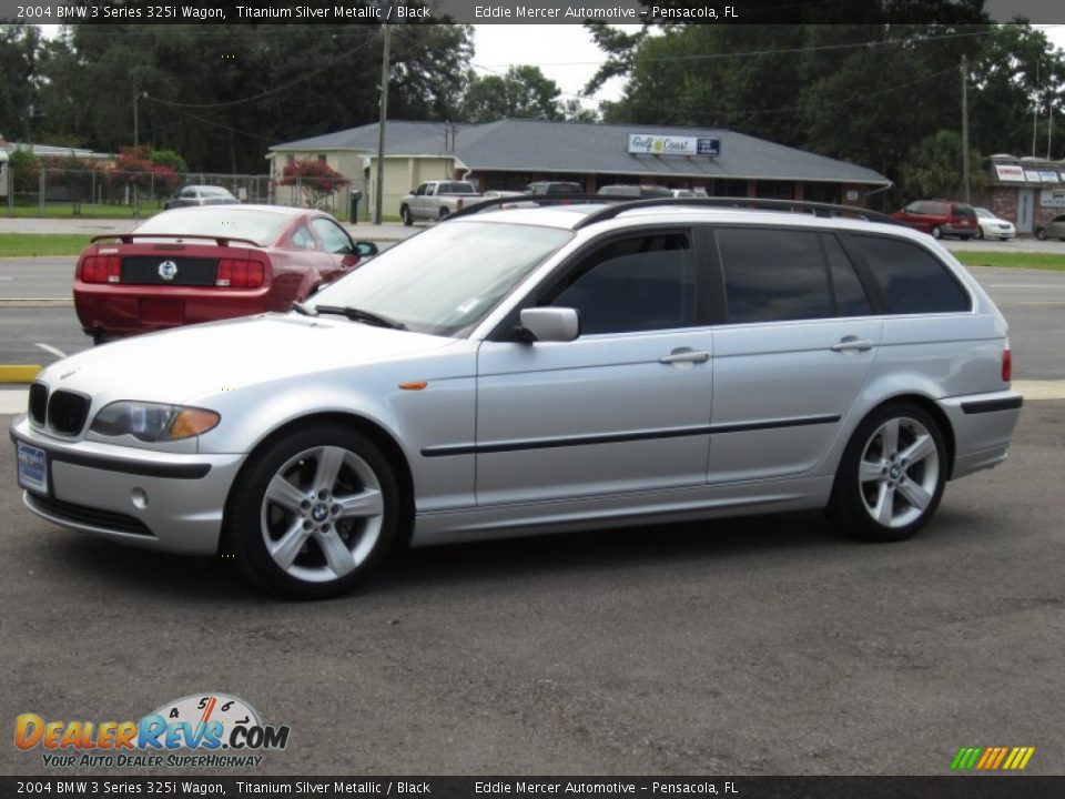 2004 BMW 3 Series 325i Wagon Titanium Silver Metallic / Black Photo #12