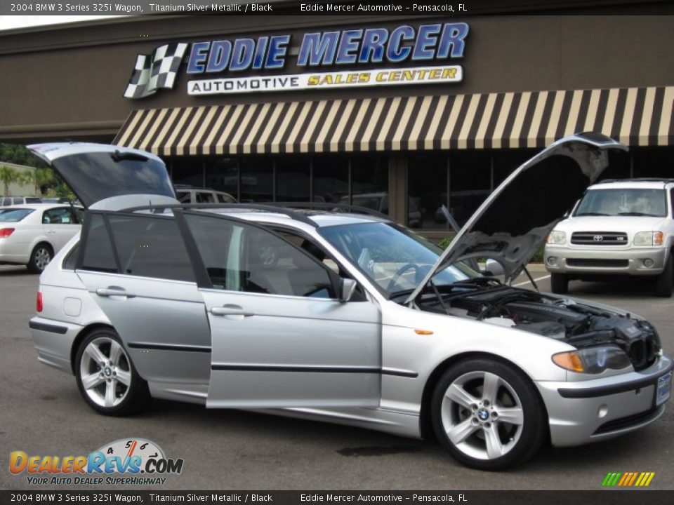 2004 BMW 3 Series 325i Wagon Titanium Silver Metallic / Black Photo #19