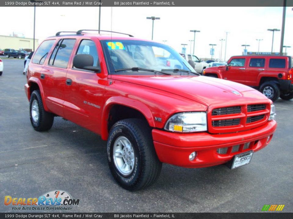 1999 Dodge Durango SLT 4x4 Flame Red / Mist Gray Photo #4