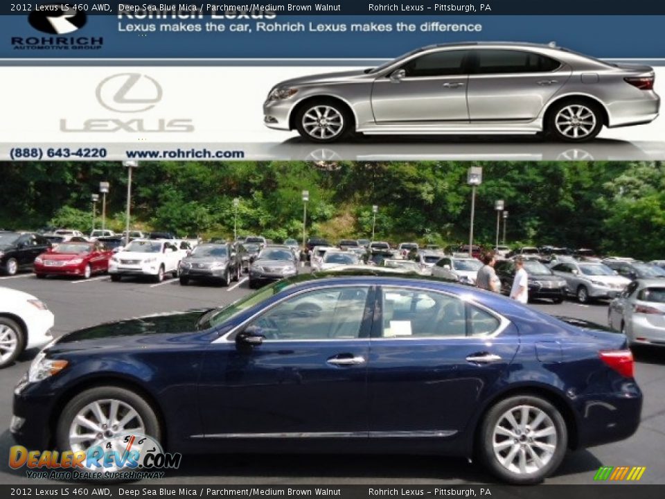 2012 Lexus LS 460 AWD Deep Sea Blue Mica / Parchment/Medium Brown Walnut Photo #1