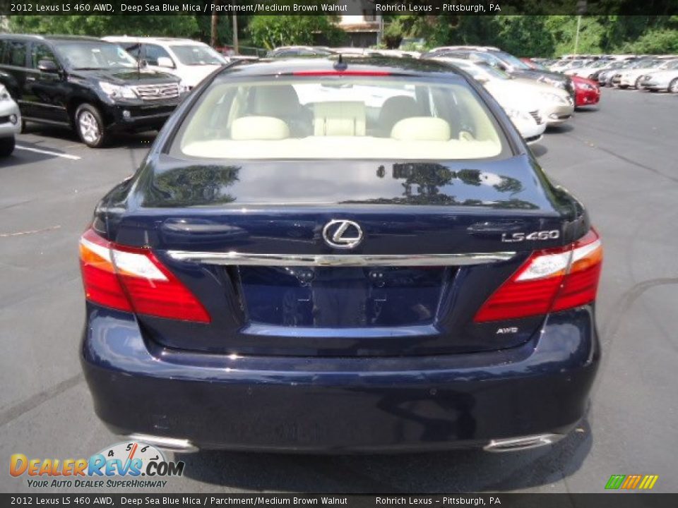 2012 Lexus LS 460 AWD Deep Sea Blue Mica / Parchment/Medium Brown Walnut Photo #3