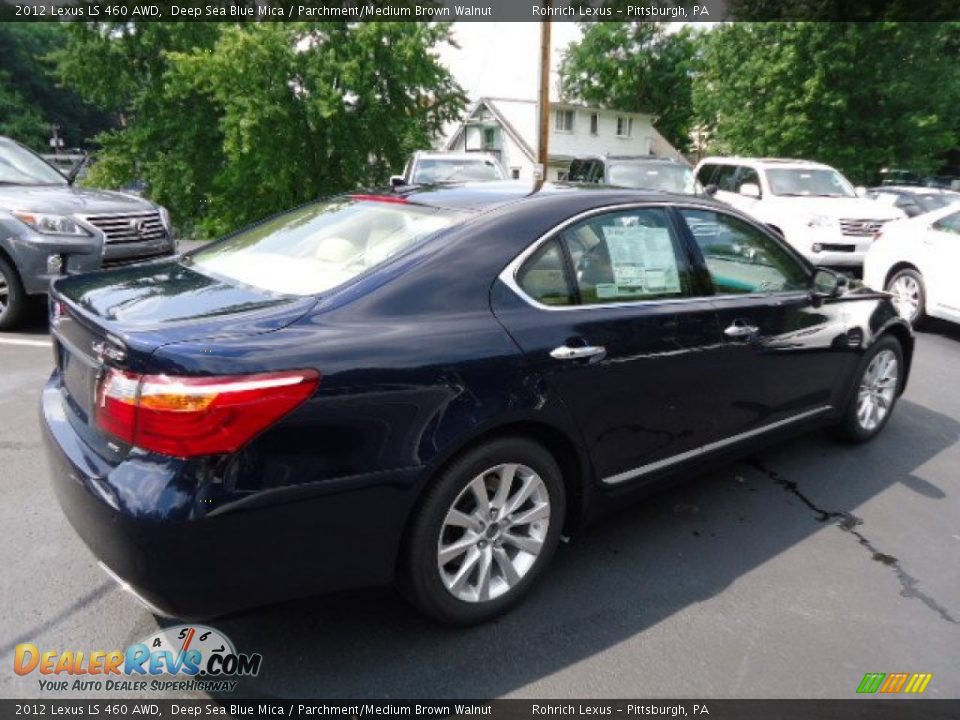2012 Lexus LS 460 AWD Deep Sea Blue Mica / Parchment/Medium Brown Walnut Photo #4
