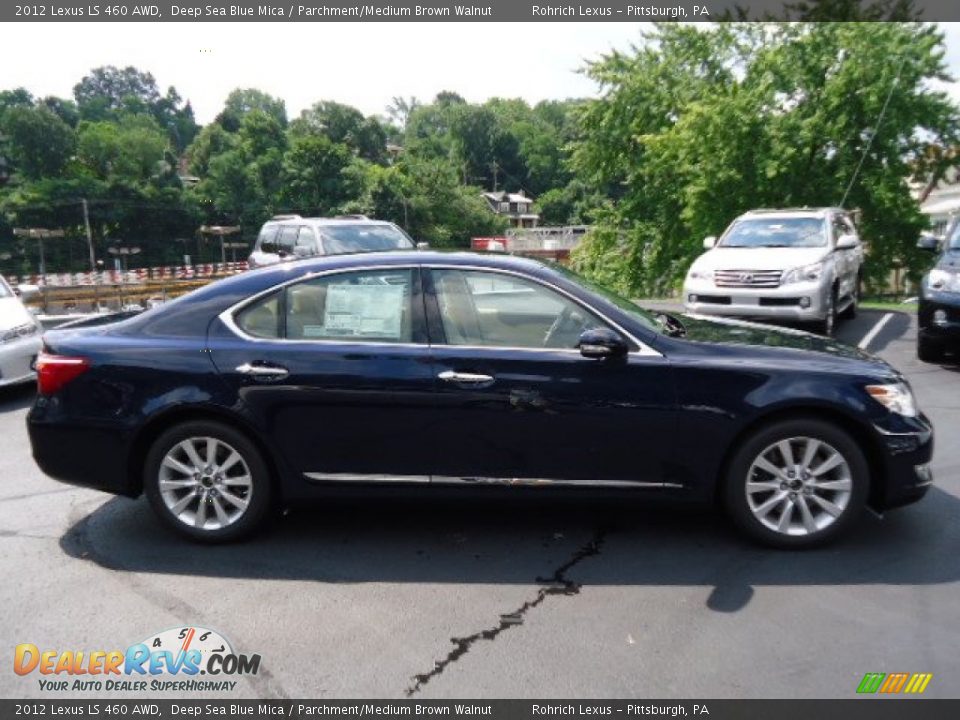 2012 Lexus LS 460 AWD Deep Sea Blue Mica / Parchment/Medium Brown Walnut Photo #5