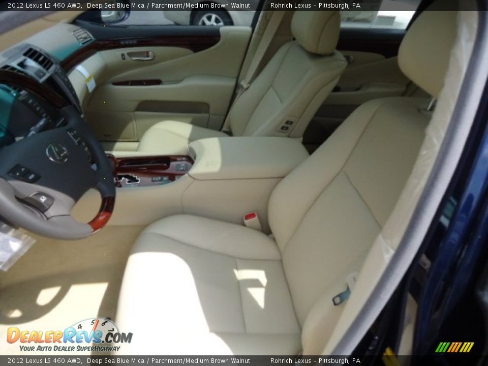2012 Lexus LS 460 AWD Deep Sea Blue Mica / Parchment/Medium Brown Walnut Photo #10