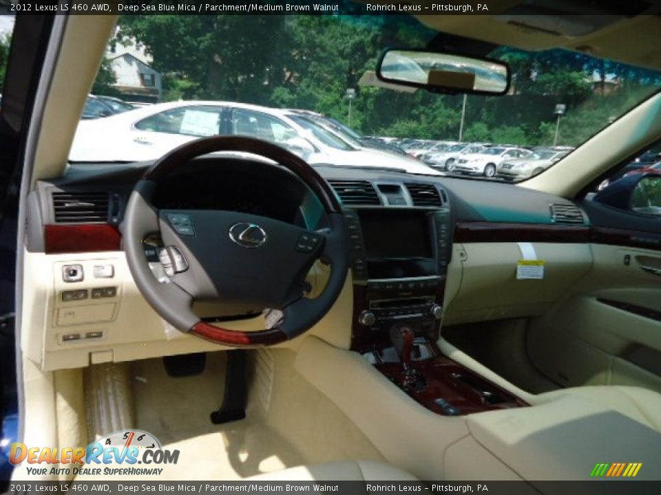2012 Lexus LS 460 AWD Deep Sea Blue Mica / Parchment/Medium Brown Walnut Photo #12