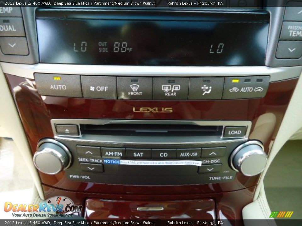2012 Lexus LS 460 AWD Deep Sea Blue Mica / Parchment/Medium Brown Walnut Photo #19