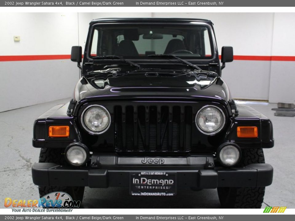 2002 Jeep Wrangler Sahara 4x4 Black / Camel Beige/Dark Green Photo #2