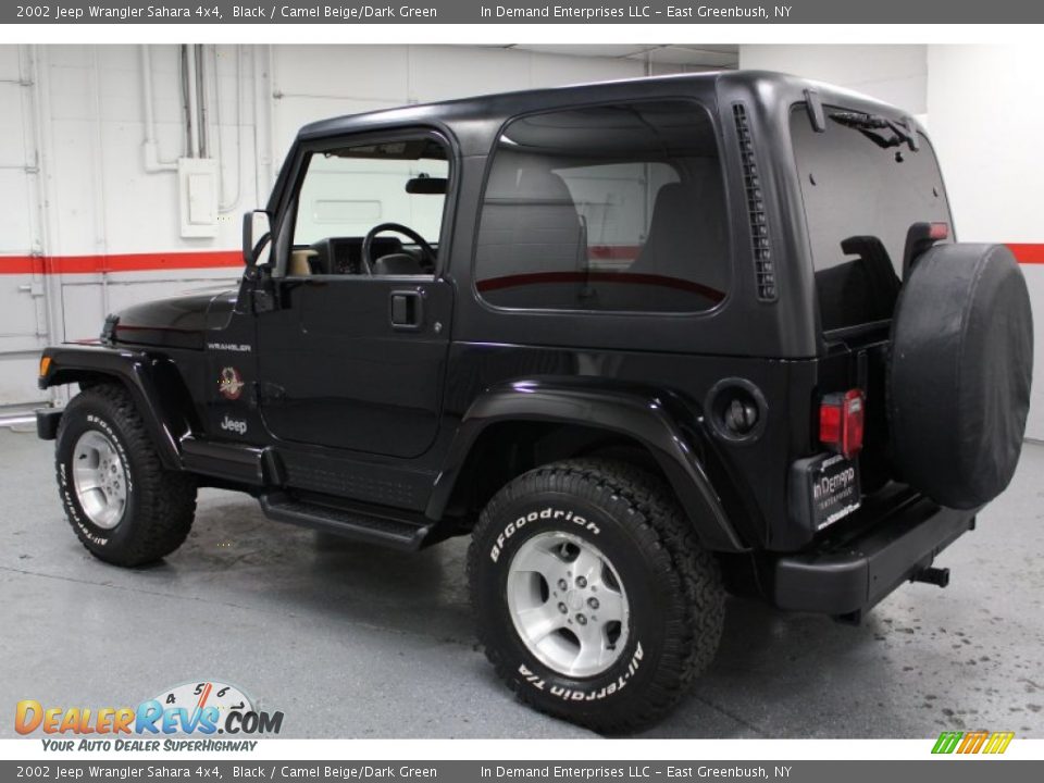 2002 Jeep Wrangler Sahara 4x4 Black / Camel Beige/Dark Green Photo #5