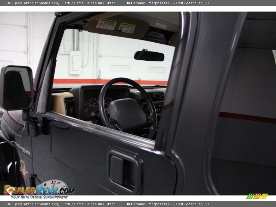 2002 Jeep Wrangler Sahara 4x4 Black / Camel Beige/Dark Green Photo #13