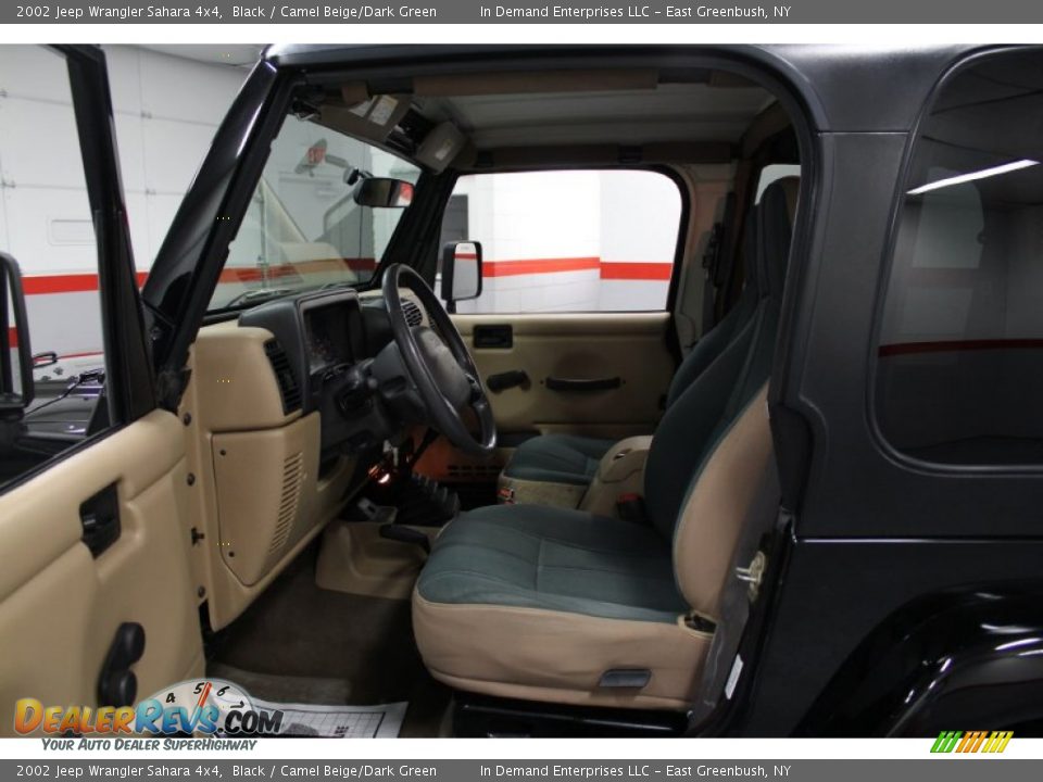 2002 Jeep Wrangler Sahara 4x4 Black / Camel Beige/Dark Green Photo #15