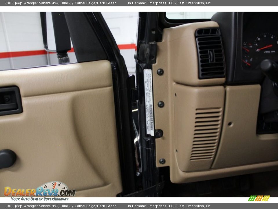 2002 Jeep Wrangler Sahara 4x4 Black / Camel Beige/Dark Green Photo #22