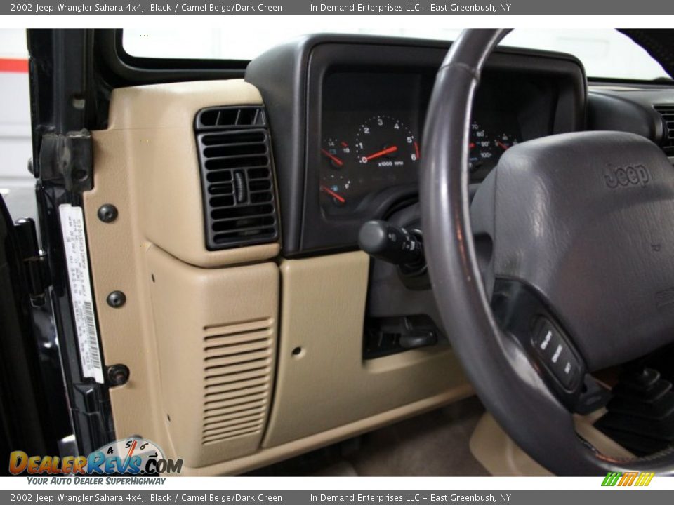 2002 Jeep Wrangler Sahara 4x4 Black / Camel Beige/Dark Green Photo #25