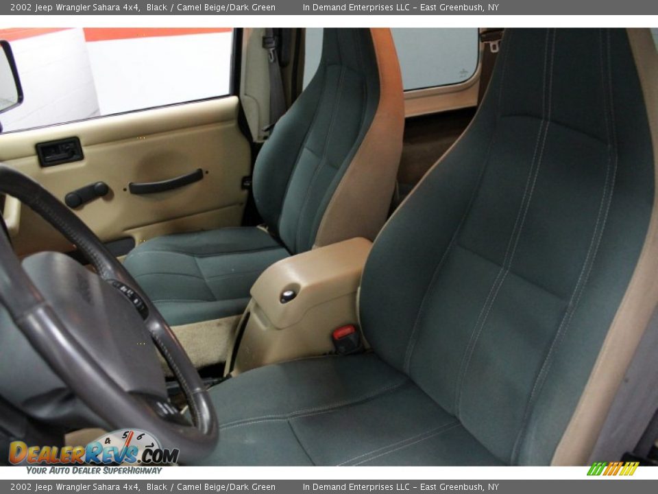 2002 Jeep Wrangler Sahara 4x4 Black / Camel Beige/Dark Green Photo #28