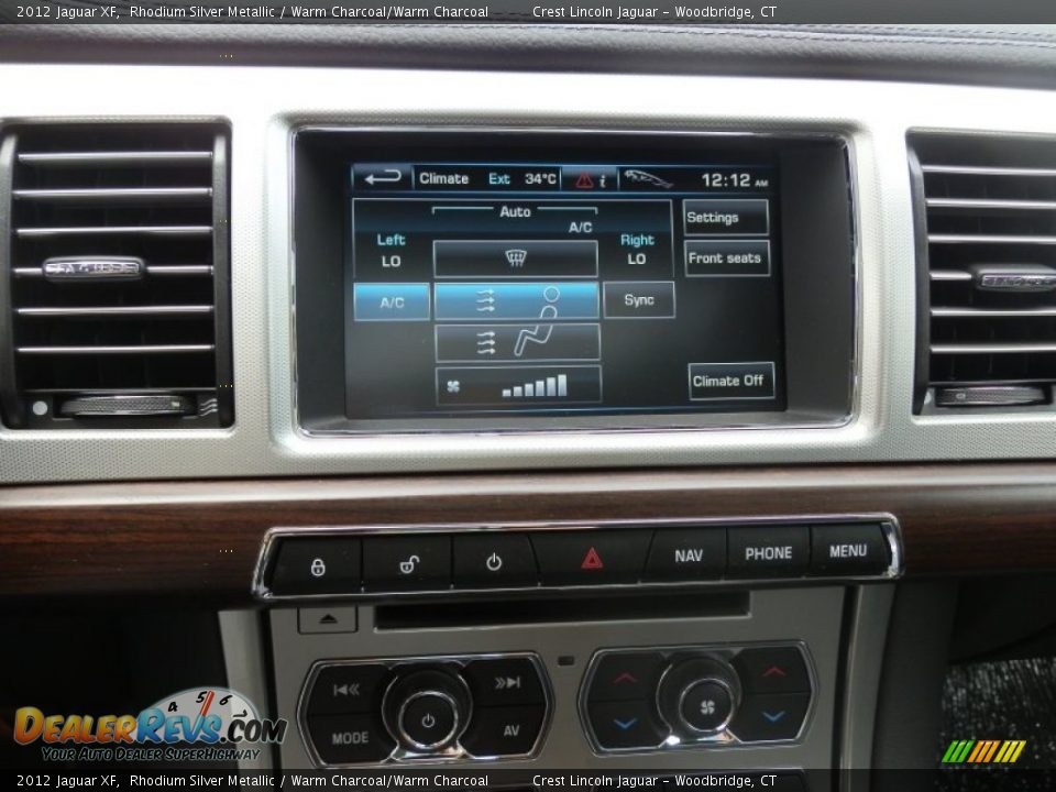 2012 Jaguar XF Rhodium Silver Metallic / Warm Charcoal/Warm Charcoal Photo #15