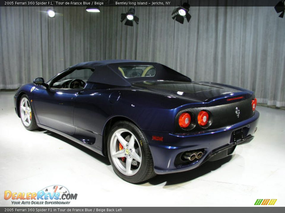 2005 Ferrari 360 Spider F1 in Tour de France Blue / Beige Back Left - 2005 Ferrari 360