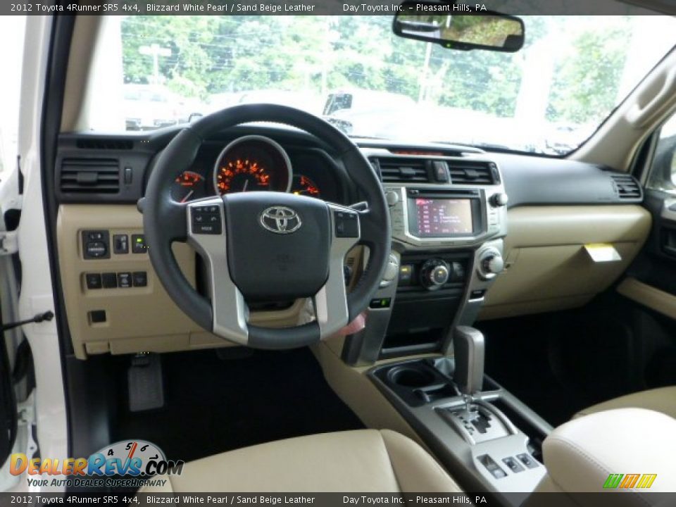 2012 Toyota 4Runner SR5 4x4 Blizzard White Pearl / Sand Beige Leather Photo #10