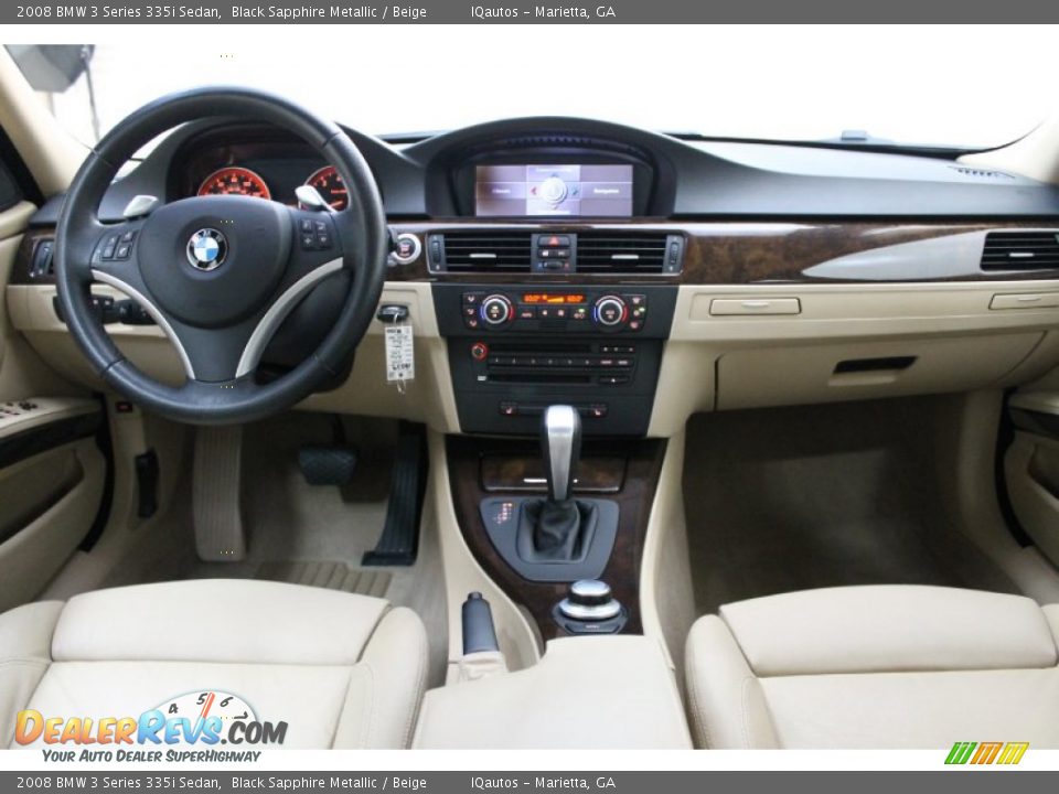 2008 BMW 3 Series 335i Sedan Black Sapphire Metallic / Beige Photo #13