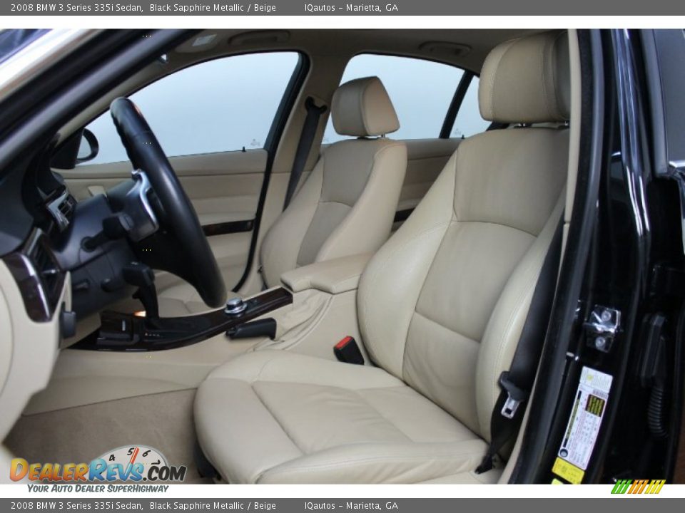 2008 BMW 3 Series 335i Sedan Black Sapphire Metallic / Beige Photo #14