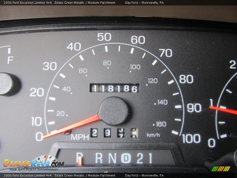 2000 Ford Excursion Limited 4x4 Estate Green Metallic / Medium Parchment Photo #15