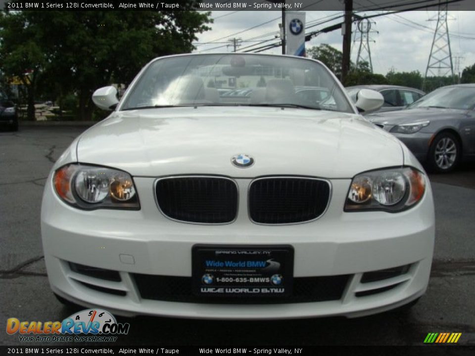 2011 BMW 1 Series 128i Convertible Alpine White / Taupe Photo #3