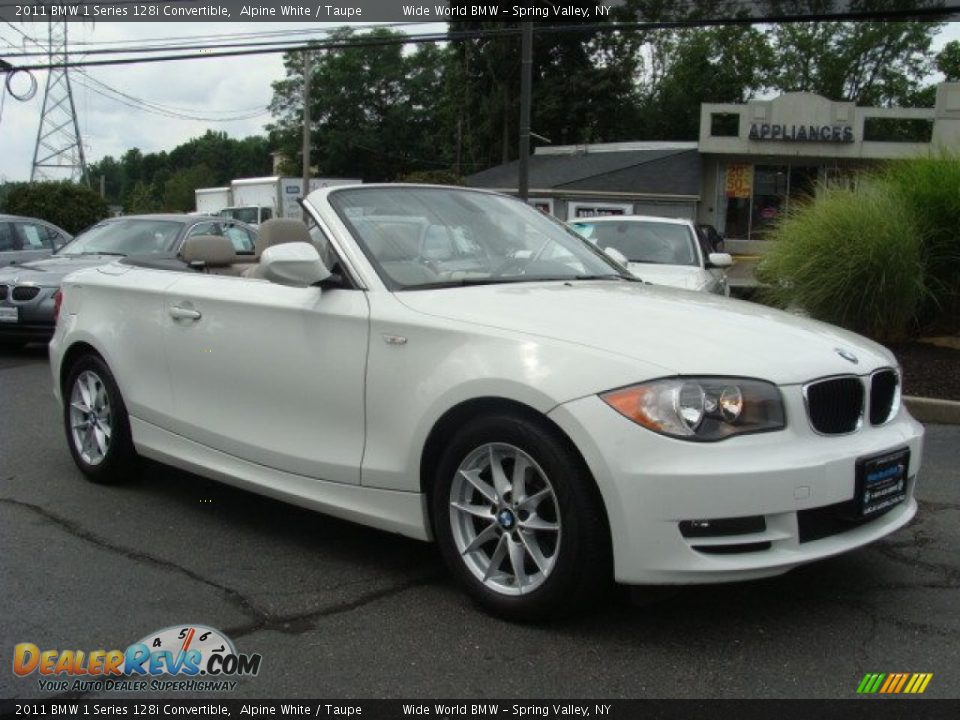 2011 BMW 1 Series 128i Convertible Alpine White / Taupe Photo #4