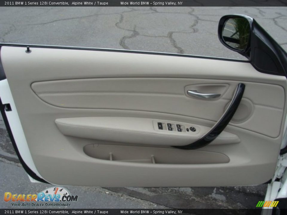 2011 BMW 1 Series 128i Convertible Alpine White / Taupe Photo #7